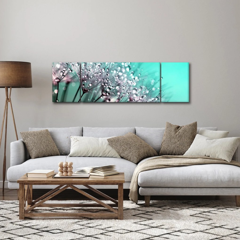 Obraz - zroszona roślina (170x50 cm)