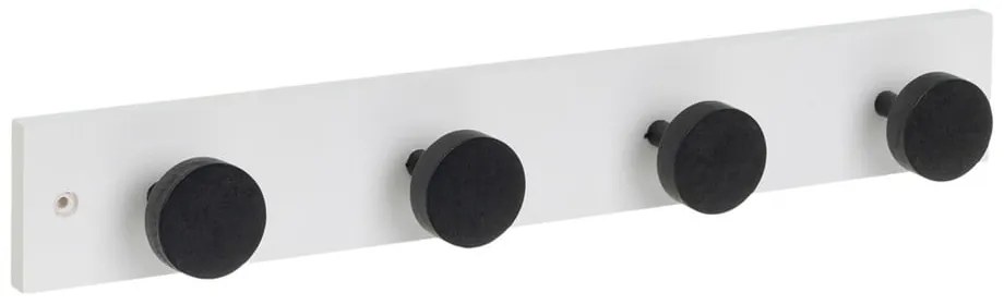 Czarno-biały wieszak ścienny z litego drewna sosnowego 40 cm Anillos – Casa Selección