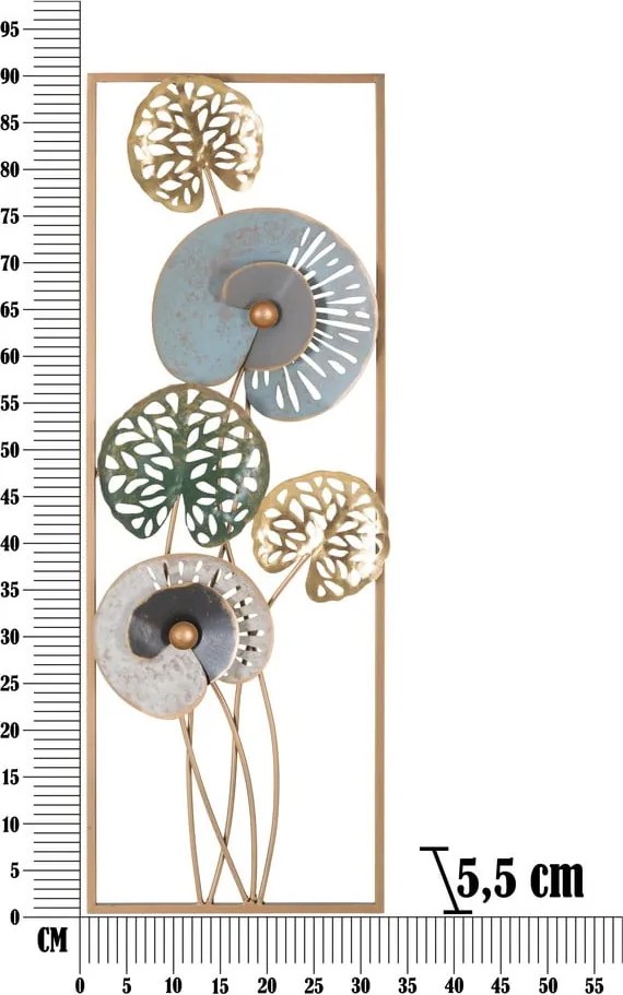 Metalowa dekoracja ścienna Mauro Ferretti Gloth, 31,2x90 cm