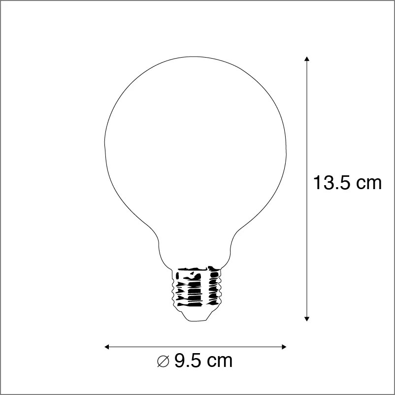 Zestaw 5 żarówek LED E27 z możliwością ściemniania G95 5W 470lm 2700K