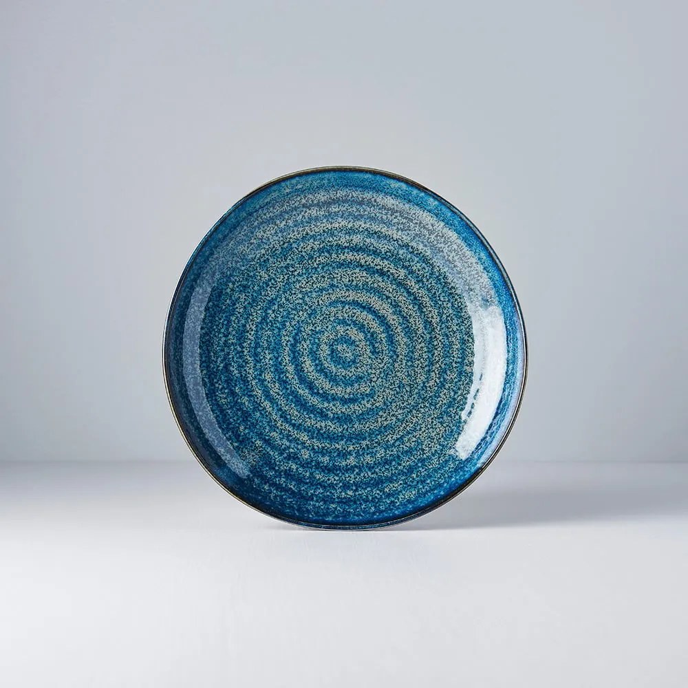 Niebieski talerz ceramiczny MIJ Indigo, ø 23 cm