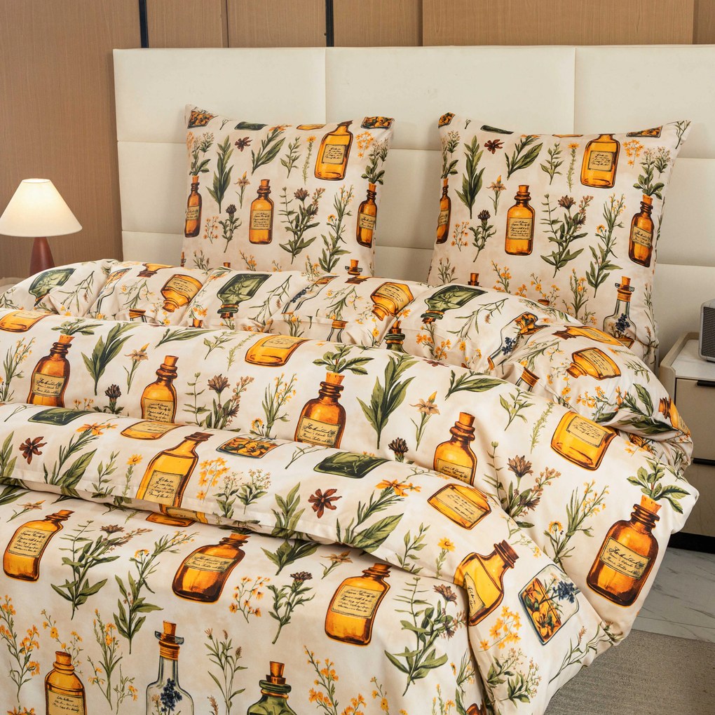 PrzytulneMieszkanie.pl PrzytulneMieszkanie.pl Pościel z mikrofibry APOTHECARY kremowe Rozmiar pościeli: 70 x 90 cm | 140 x 200 cm