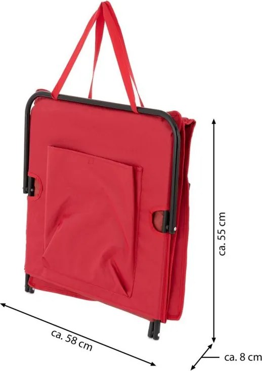 Regulowana podkładka plażowa z oparciem, czerwona, 2 sztuki