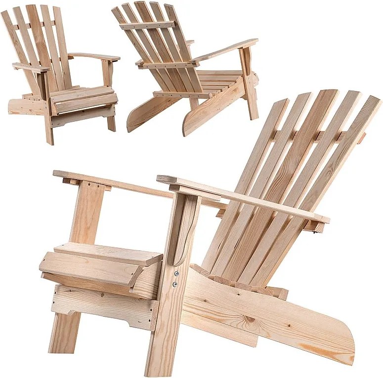 KADAX Fotel drewniany plażowy Arphy naturalny