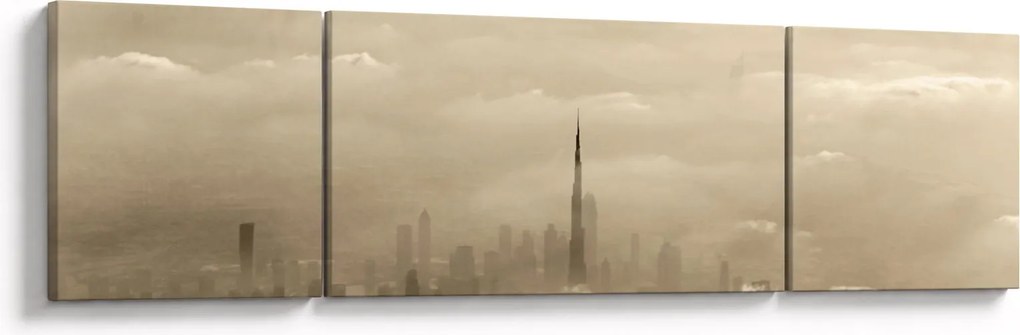 Obraz miasta w chmurach (170x50 cm)