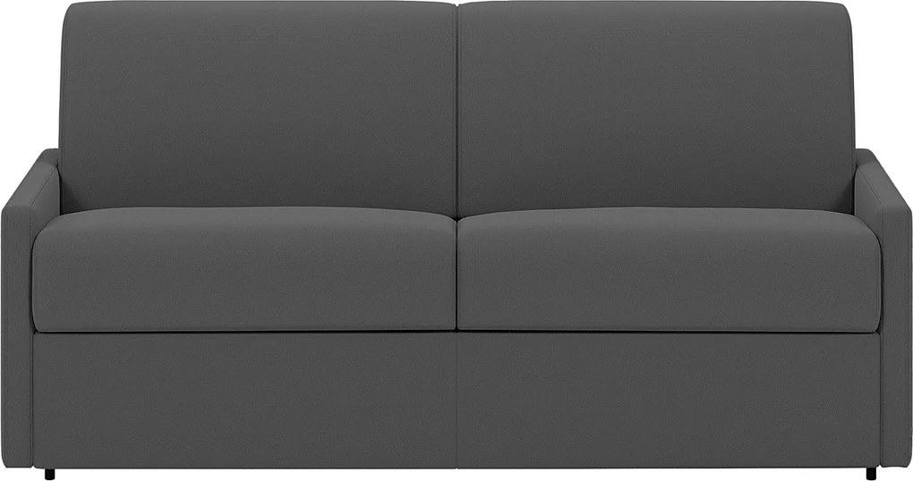 Kanapa 4-osobowa rozkładana typu express z szarej tkaniny z siedziskiem z pianki z pamięcią kształtu - Powierzchnia 160 cm - Materac 22 cm z pianki i z siedziskiem z pianki z pamięcią kształtu CALIFE