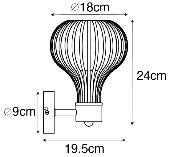 Nowoczesna lampa ścienna brązowa - Sapphira Nowoczesny Oswietlenie wewnetrzne