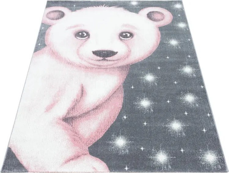 Dywan dziecięcy Bambi Miś różowy 80 cm x 150 cm