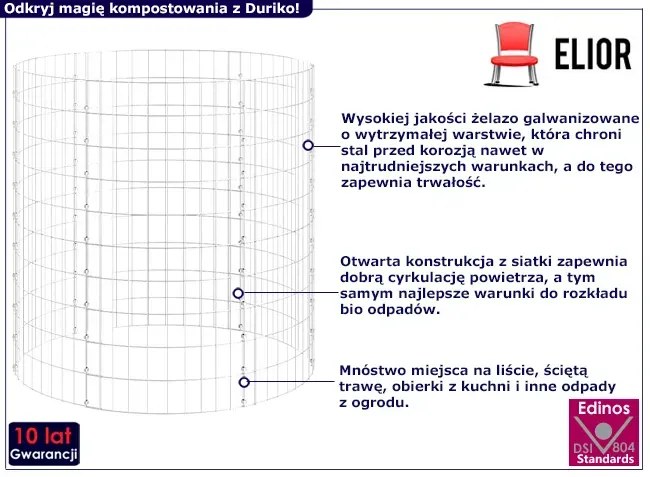 Siatkowy kompostownik ogrodowy - Levera