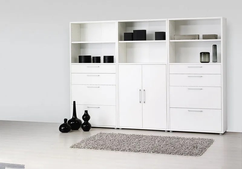 Regał biurowy 2-drzwiowy Prima biały