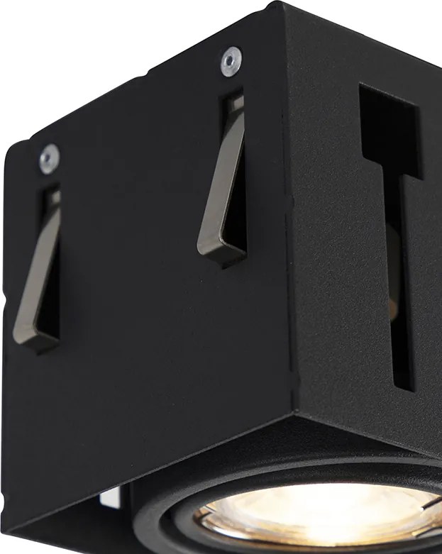 Nowoczesny inteligentny reflektor wpuszczany czarny bezramkowy z 3 GU10 Wifi - Oneon 3