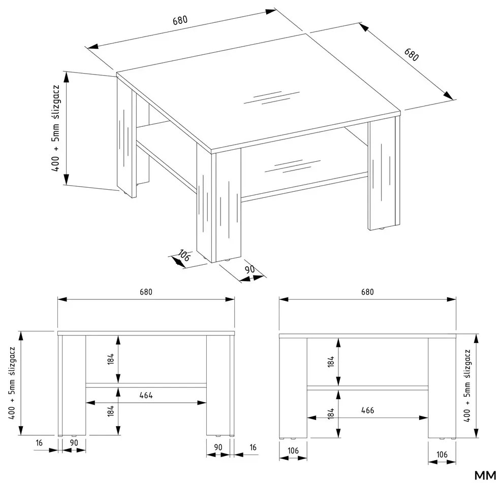 Nowoczesny biały stolik kawowy L2-L28