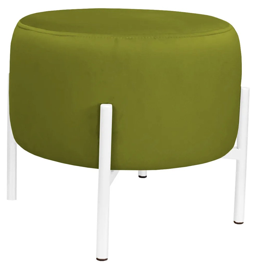 Pufa OLA LOFT ławka podnóżek metal biała BL75