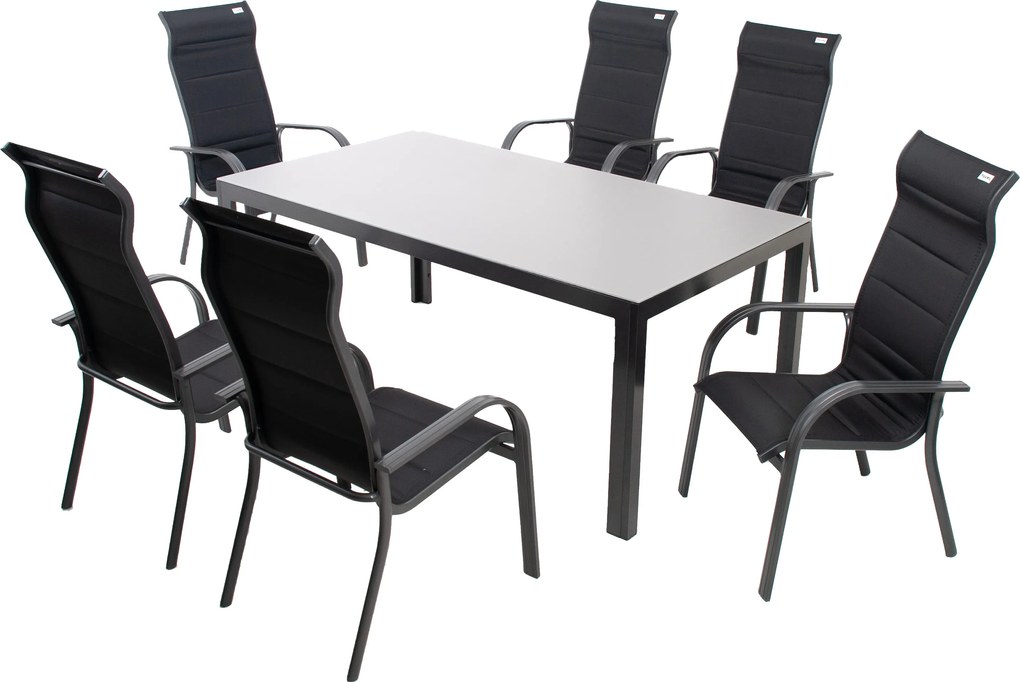 Doppler LUNA MIAMI ogrodowy zestaw wypoczynkowy 6+1 szary