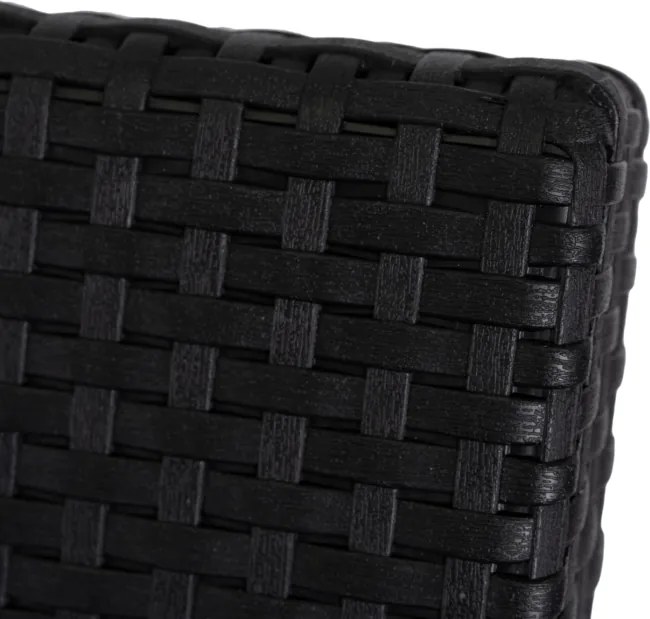 Sofa Ogrodowa FLINT Technorattan Czarna Trzyosobowa