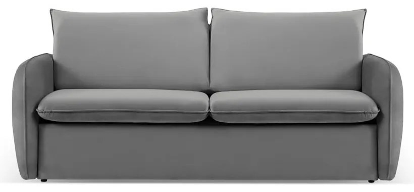Szara aksamitna rozkładana sofa 214 cm Vienna – Cosmopolitan Design