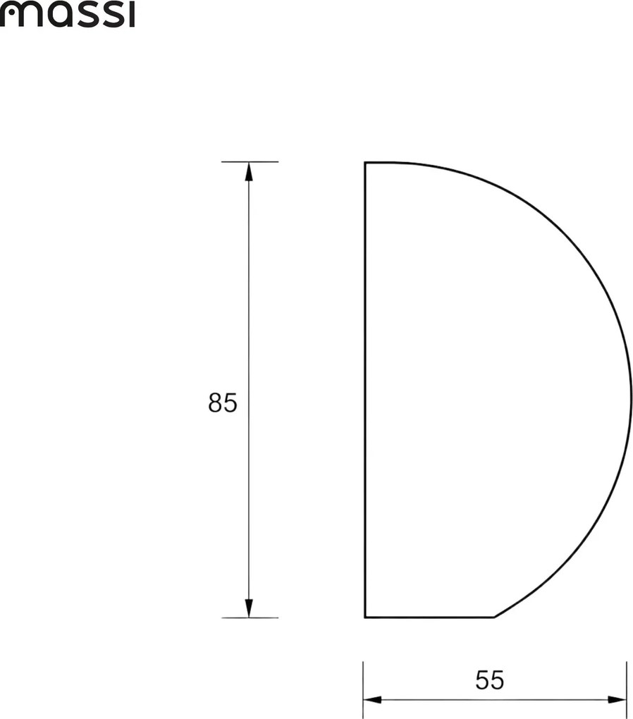 Lustro półokrągłe z podświetleniem MOON Half Cut LED | Różne rozmiary | Różne kolory : Kolor tafli szkła - Brąz, Rozmiar - 55 x 85 cm, Wersja - Lewa