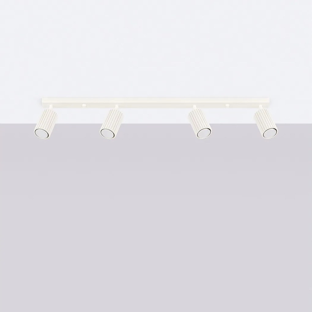 Lampa sufitowa minimalistyczny Gloow, aluminium - 4 źródło światła 4000K - L.81 x H.16.5 cm - beżowy