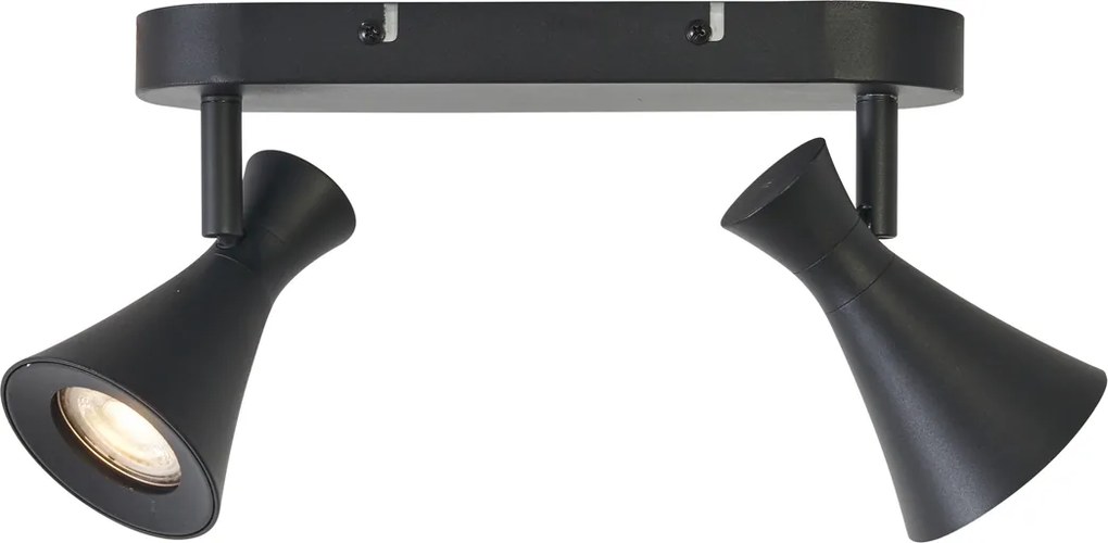 Nowoczesny reflektor sufitowy czarny 2-punktowy regulowany - Triangle