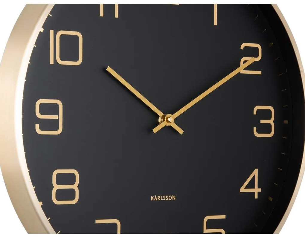 Karlsson 5973BK designerski zegar ścienny czarny, średnica 40 cm