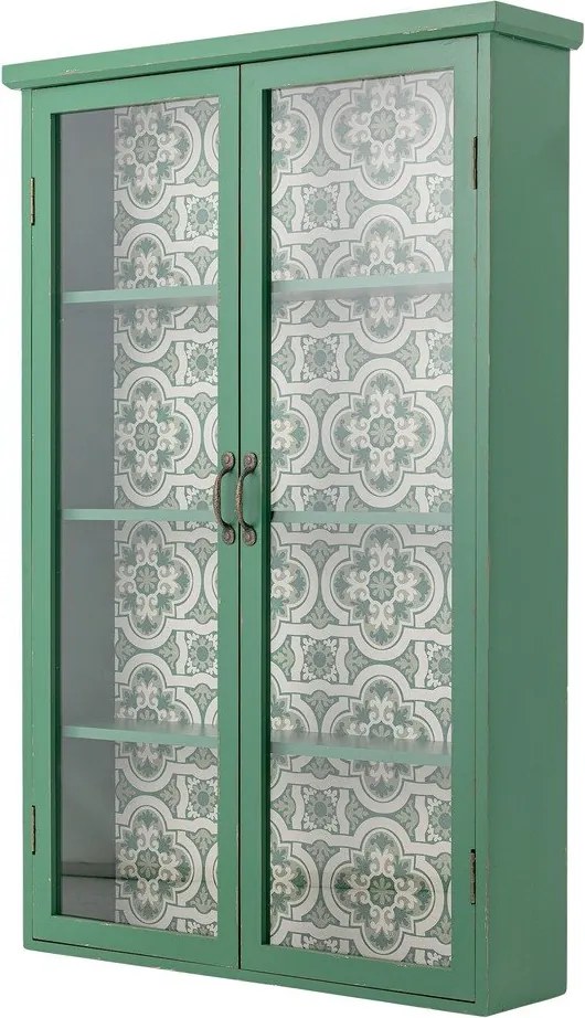 Zielona witryna z litego drewna jodłowego wisząca 81x122x22 cm Hazem – Bloomingville