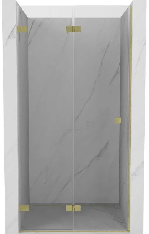 Mexen Lunar-F drzwi prysznicowe składane lewe 55 cm, transparent, złote szczotkowane - 836-055-000-55-00-L