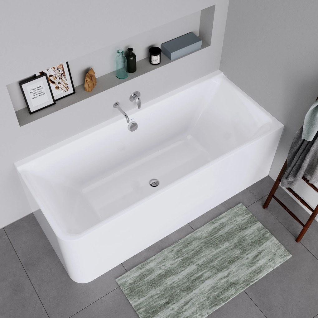 Wanna Duravit P3 przyściennaAkryl - biała 180 x 80 cm - wybór strony zabudowy