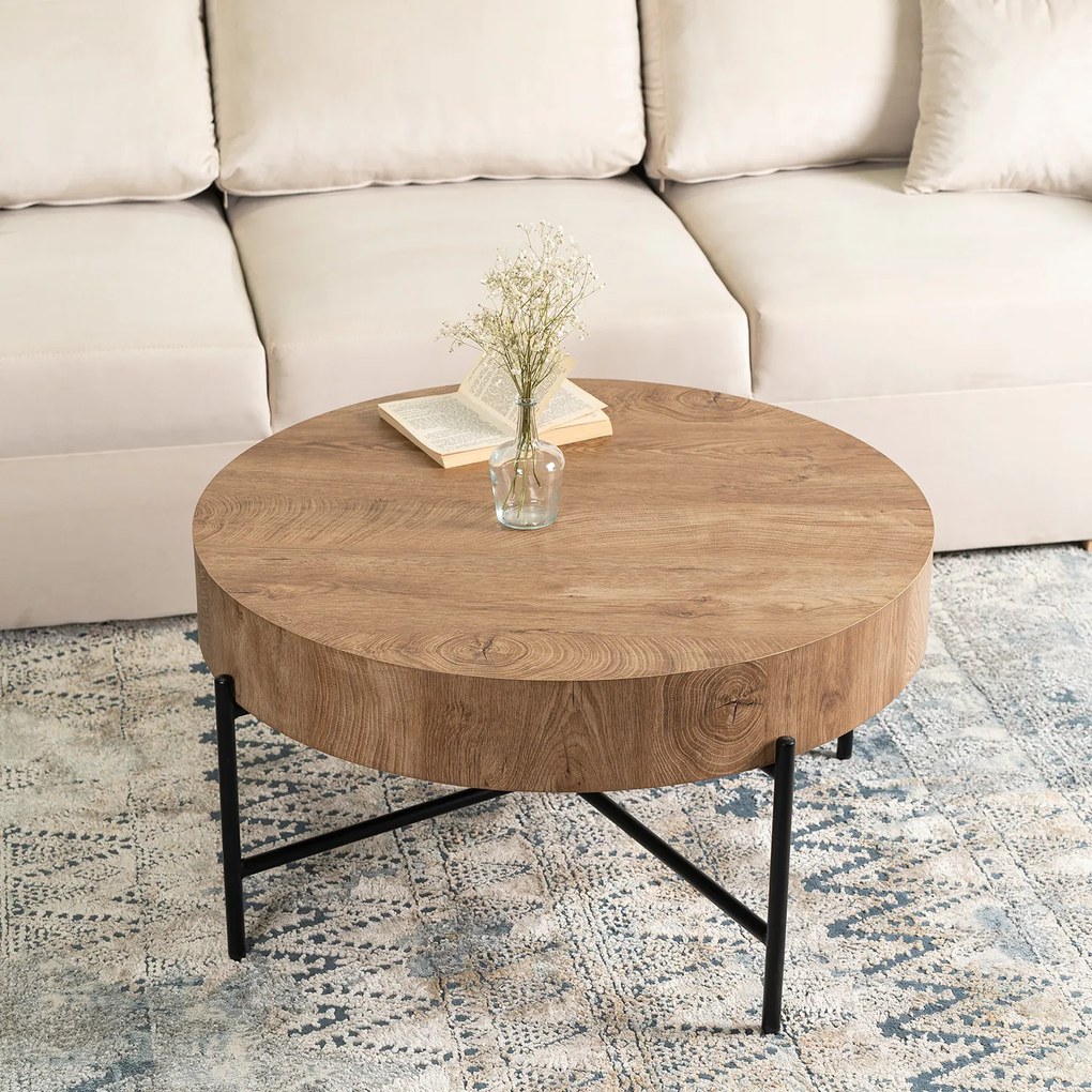 Stolik Kawowy BELIEF 79,5 cm Dąb Nowoczesny Loft