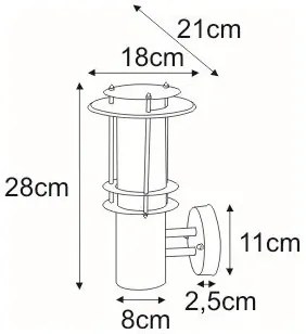 Nowoczesna lampa ścienna zewnętrzna - S281-Dertos