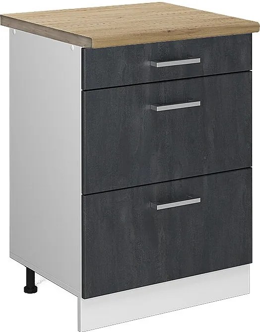 Szafka dolna do kuchni czarny beton 60x60x81.6 r-line