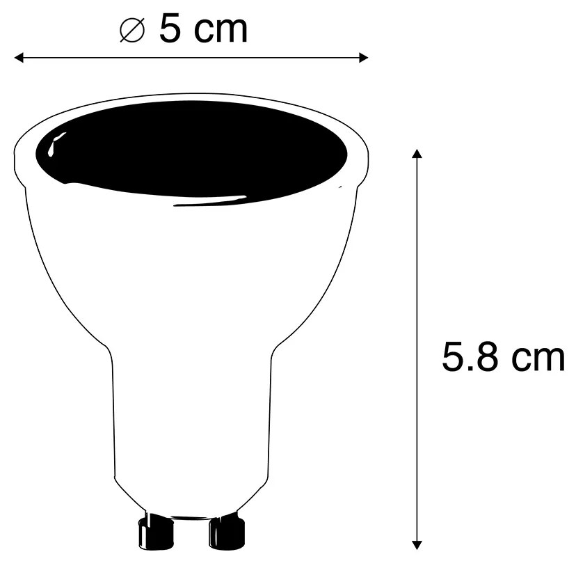 Zestaw 5 inteligentnych żarówek LED GU10 przyciemnianych do ciepłych 4,9W 345 lm 2200-4000K