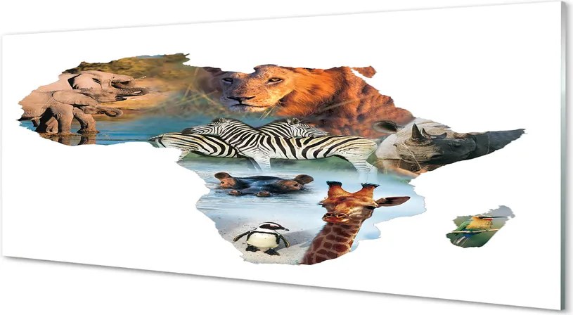 Panel szklany do Kuchni Dzika Fauna: Zebra, Żyrafa i Tygrys