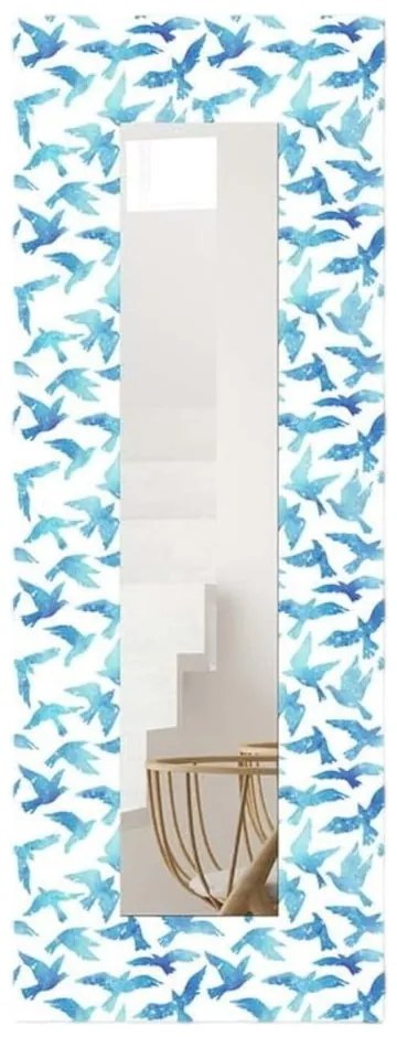 Lustro ścienne z drewnianą ramą 40x120 cm – Wallity
