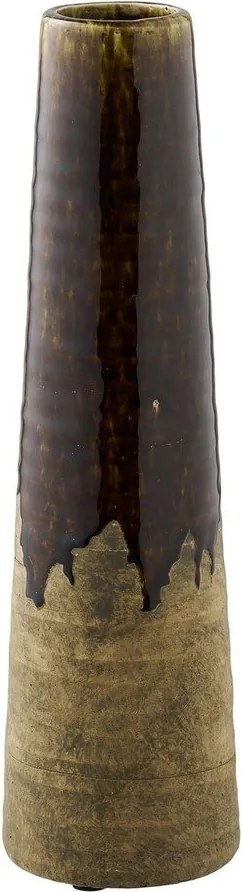 Brązowy ceramiczny wysoki wazon (wysokość 39 cm) – House Nordic