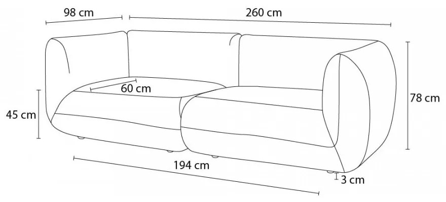 Beżowa sztruksowa sofa 260 cm Lecomte – Bobochic Paris