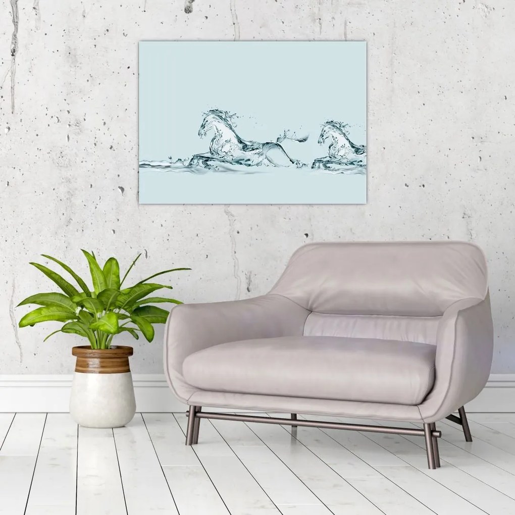 Obraz - Konie z kropli wody (70x50 cm)