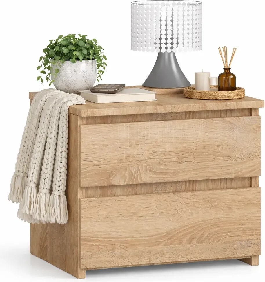 Niska Szafka Nocna Z Szufladami Dąb Sonoma S3-H18