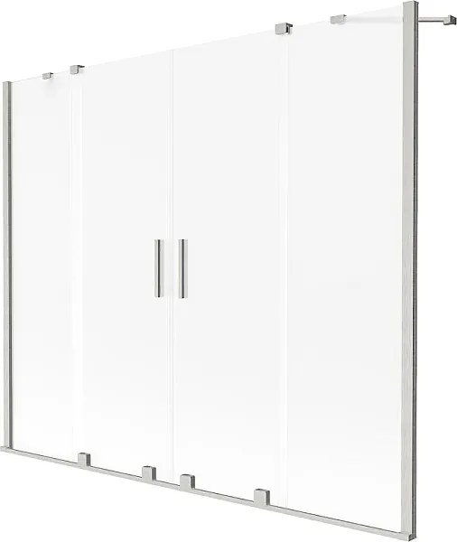 Mexen Velar Duo parawan nawannowy 2-skrzydłowy rozsuwany 200 x 150 cm, szron, nikiel szczotkowany - 896-200-000-32-97