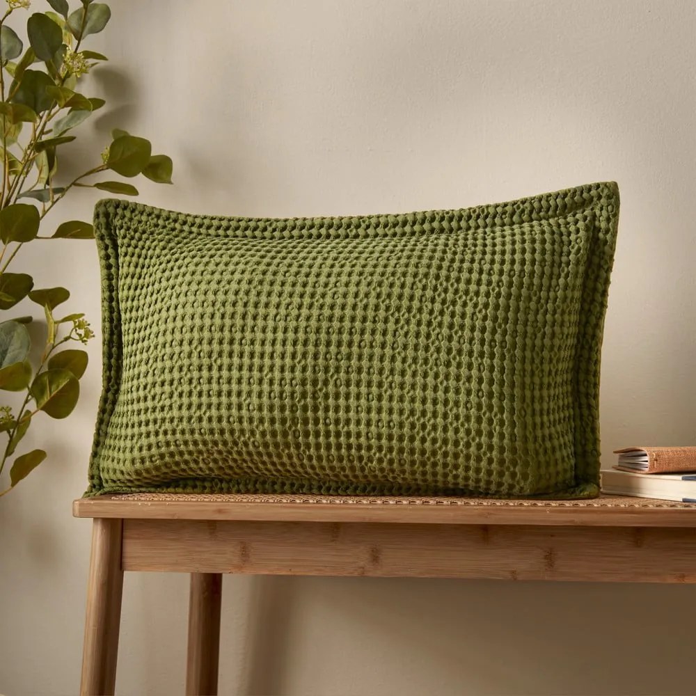 Bawełniana poduszka dekoracyjna 30x50 cm Jaipur Chunky Waffle – Pineapple Elephant