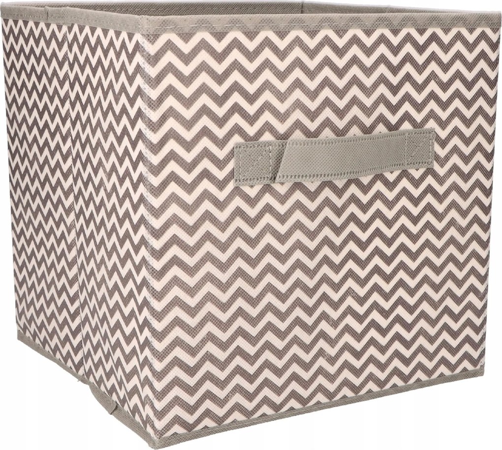 Organizer Tekstylny Wzór Zygzak Pudełko kosz 31x31x31 cm do Szafy Garderoby