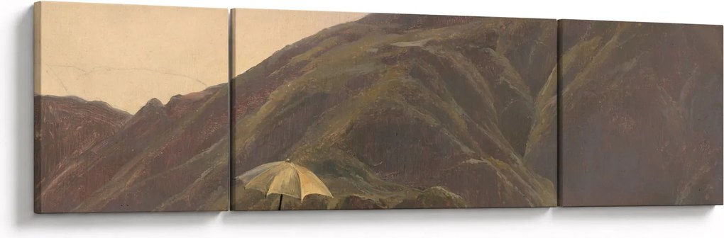 Obraz - Jules Coignet, View of Bozen with a Painter, reprodukcje (170x50 cm)