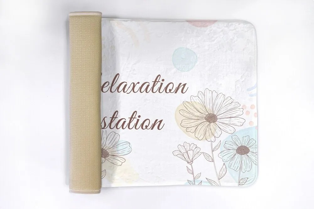 Dywanik do łazienki Dywanik do łazienki Line Art Kwiecisty