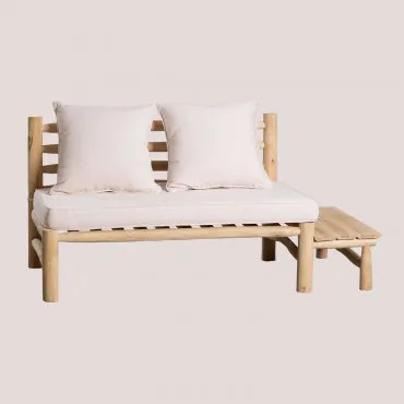 Sofa Dwuosobowa Z Drewna Tekowego Nabila Naturalna - Sklum
