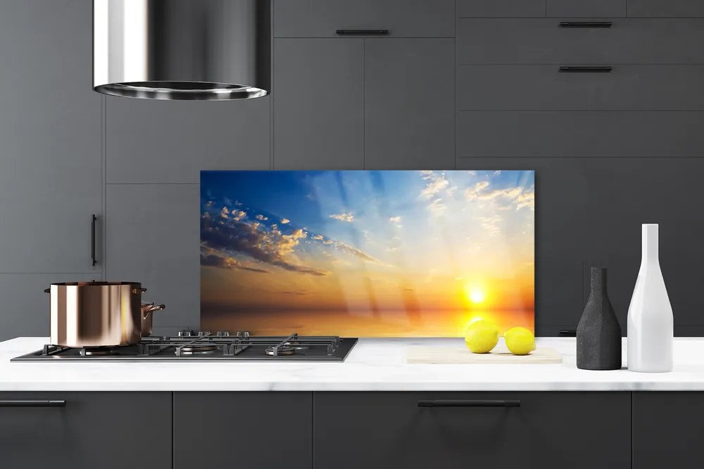 Szkło do Kuchni na Ścianę Poranne Niebo Nad Horyzontem