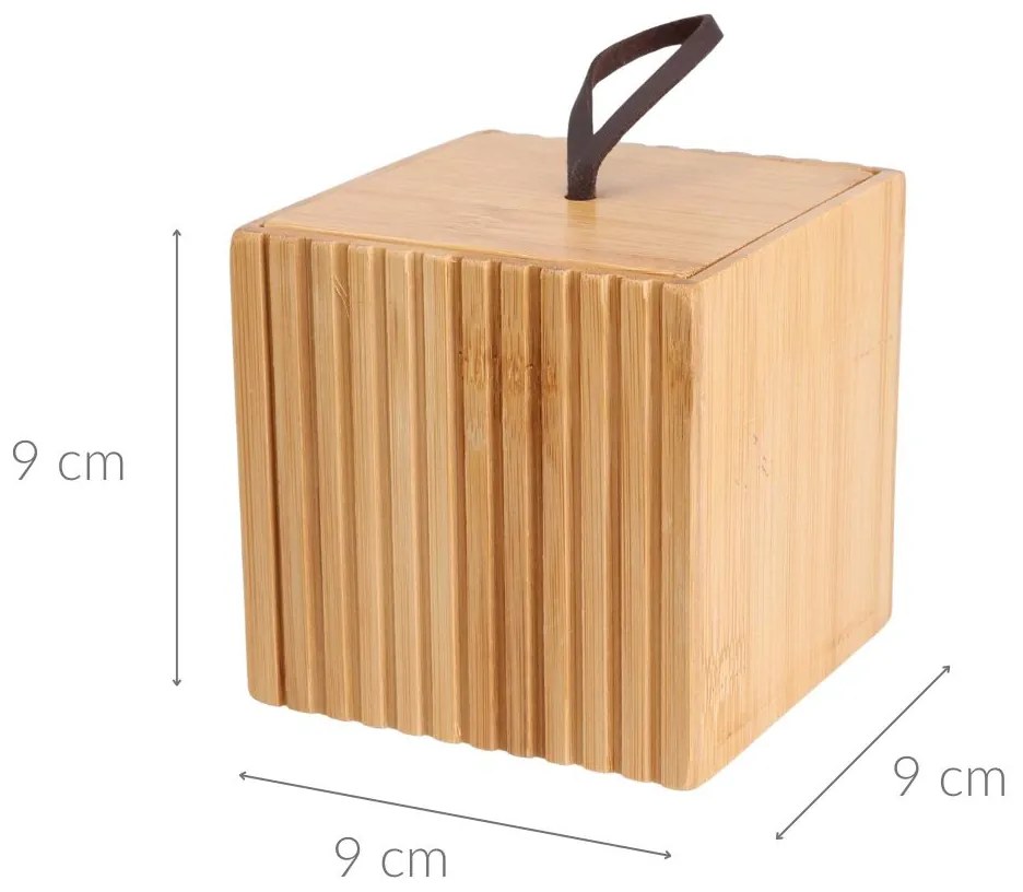Bambusowy organizer do łazienki, 9 x 9 x 9 cm