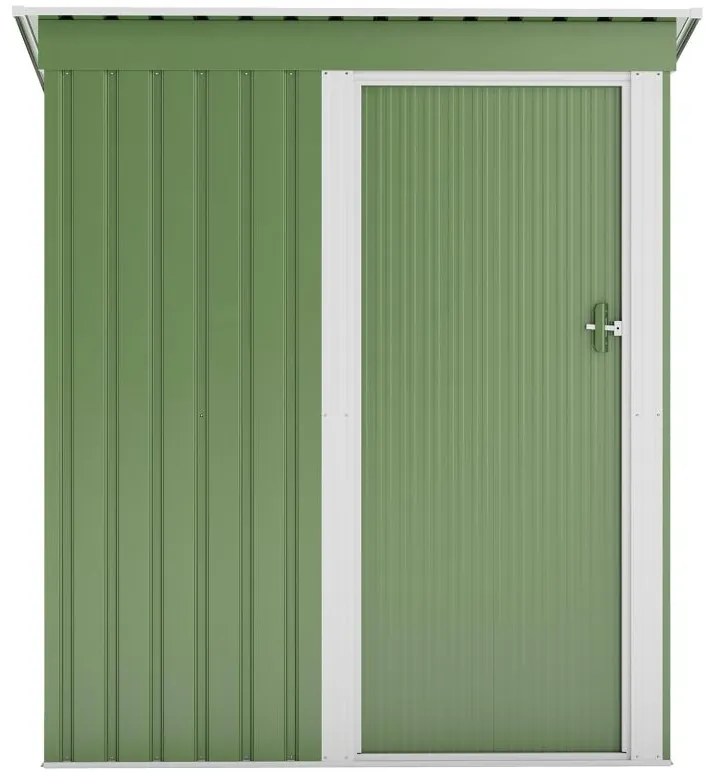 Domek ogrodowy metalowy z blachy ocynkowanej w kolorze szałwiowym - 1,39 m² - BIRON