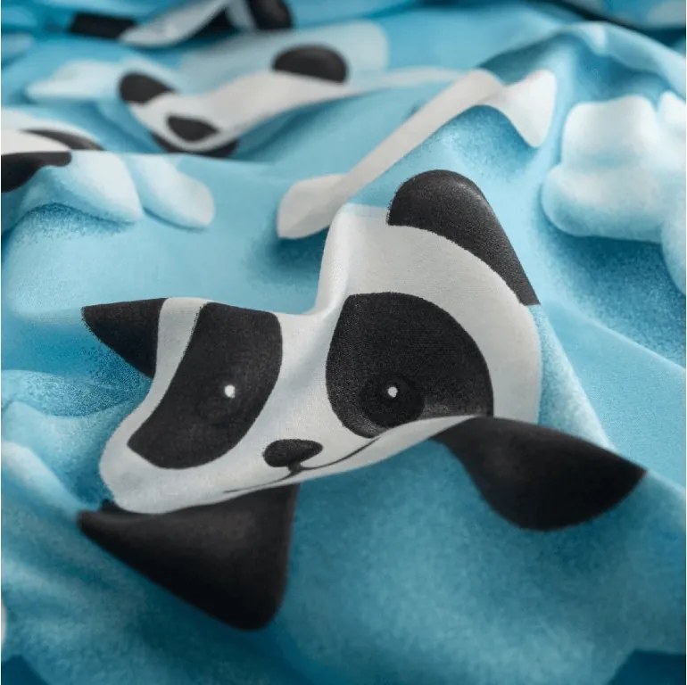 PrzytulneMieszkanie.pl PrzytulneMieszkanie.pl Pościel z mikrofibry SKY PANDA niebieska Rozmiar pościeli: 70 x 80 cm | 140 x 200 cm