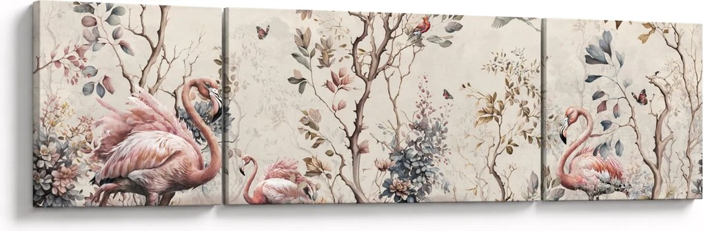Obraz - Rysunek flamingów (170x50 cm)