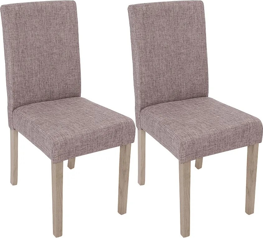 Krzesło do pisania Littau (zestaw 2 sztuk),  tkanina, szary, konstrukcja nóg - dąb