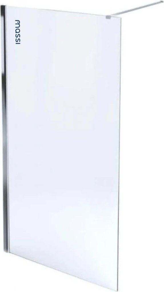 Massi Ścianka prysznicowa WALK IN FIX przezroczysta prostokątna 8 mm Molis Classic Clear MASSI | rożne rozmiary : Kolor profili kabiny - chrom / srebrny, Szerokość ścianki - 120 cm